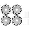 4pcs 100mm Steel Mecanum Wheels Set, Omni Directional Robot Car Wheels with 9 Rubber Rollers, Aluminum Alloy Chassis Drive Wheels for RC Robot Car 14162 view 1