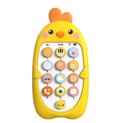 Nurnesy Baby Phone Toy Baby Cell Phone Toy with Teether, Light & Music Kids Fake Infant Toddler, Preschool Holiday Birthday Presnet for Girl Boy