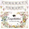 2026 Wildflower Graduation Party Decoration Floral Congrats Grad Banner Backdrop Hanging Swirls for Class of 2026 Senior Junior High School College Congrats Grad Party Supplies (Class) view 1