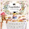 2026 Wildflower Graduation Party Decoration Floral Congrats Grad Banner Backdrop Hanging Swirls for Class of 2026 Senior Junior High School College Congrats Grad Party Supplies (Class) view 3