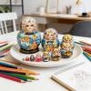 Vmohuyktx Matryoshka Russian Nesting Doll Traditional Art Russian Nesting Dolls Set of 10 Layers Wooden Matryoshka for Stacking Toy view 3