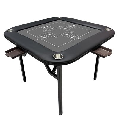 WZFPXIGWE Foldable Soft-Padded Mahjong & Card Table 10110178 cm, Quiet PU Leather Gaming Table for Poker, Domino, and Home or Club Use