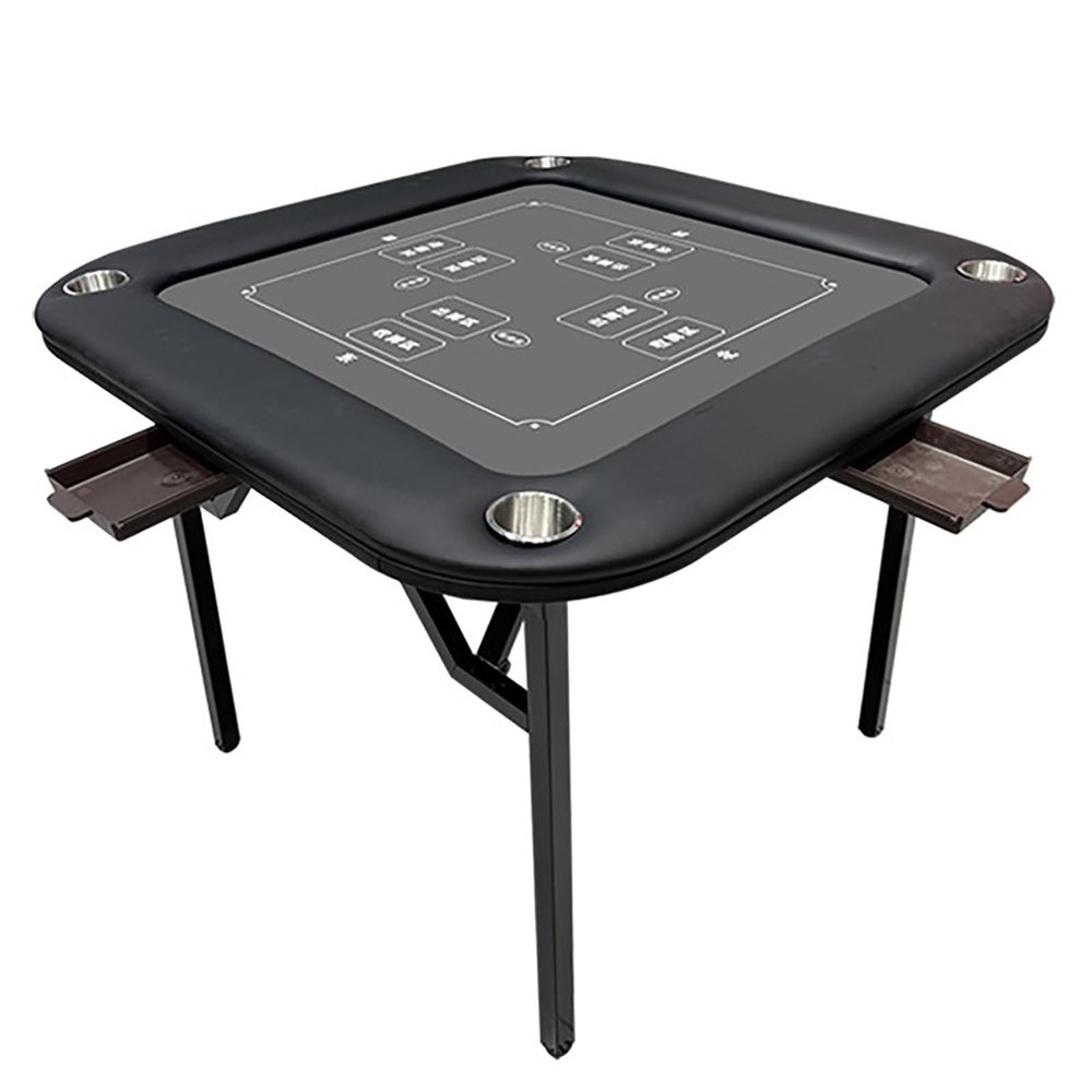 WZFPXIGWE Foldable Soft-Padded Mahjong & Card Table 10110178 cm, Quiet PU Leather Gaming Table for Poker, Domino, and Home or Club Use