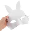 BESPORTBLE 2pcs White Pvc Half Face Rabbit Masks for Halloween Party DIY Blank Masquerade Bunny Masks with Matte Frosted Surface view 3