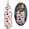 Muishi Halloween Pumpkins with Cute Ghosts Newborn Swaddle Blankets Hat Sets Soft Baby Receiving Blanket Swaddle Sack for Baby Shower Infant Boy Girl Gift view 2