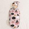 Muishi Halloween Pumpkins with Cute Ghosts Newborn Swaddle Blankets Hat Sets Soft Baby Receiving Blanket Swaddle Sack for Baby Shower Infant Boy Girl Gift view 3