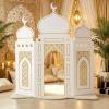 Amyhill Ramadan Eid Mosque Decorations 41 x 44.5 Inch DIY Cardboard Mosque Castle for Home Ramadan Playhouse Corner Activities for Islamic Muslim Home Decor (White Gold) view 1