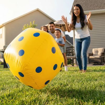 2PCS Premium 0.6m Inflatable Pool Dice - Giant Floating & Throwing Dice for Pool Parties, Backyard Games & Family Fun - Multiple Colors Available (White/Yellow/Red/Black/Blue)