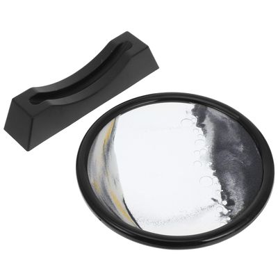 WHAMVOX 3D Moving Sand Art Decor 7-inch Black Frame Quicksand Painting Ornament for Home Office Relaxation and Desktop Display