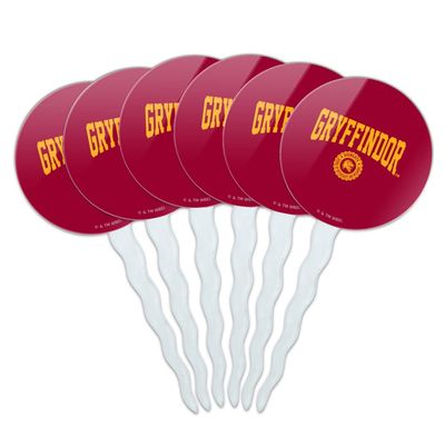 Graphics & More Harry Potter Gryffindor Seal Cupcake Picks Toppers Decoration Set of 6