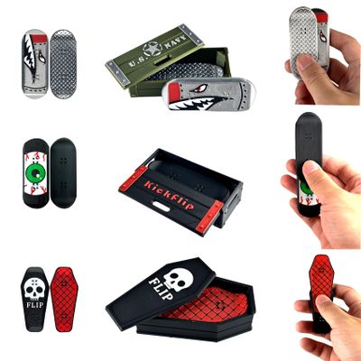 3PCS 3D Printed Kickflip Magnetic Fidget Set for Adults,Mini Flipping Fingerboard Skateboard Fidget Slider with Storage Box Desk Toys