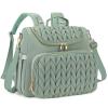Bevkois Small Diaper Bag Backpack Quilted Mini Baby Crossbody Diaper Bag Tote for Mom and Baby Girls Boys (Matcha Green) view 1