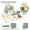 Bevkois Small Diaper Bag Backpack Quilted Mini Baby Crossbody Diaper Bag Tote for Mom and Baby Girls Boys (Matcha Green) view 3