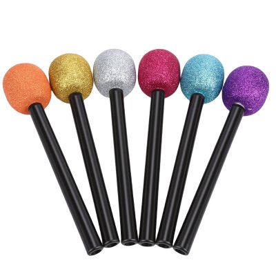 Kikumi 6 Pieces Microphone Accessories, Plastic Imitation Microphone Toy for Kids with Shiny Design, for Stage Performance, Birthday Party,