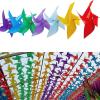100pcs Windmill with 30m Wire Rope Fitting Pinwheels for Garden Yard Party Decorations Wind Spinners Pinwheels for Yard and Garden view 4