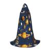 QAZWZML Solar System Planets Printed Large hooded cape, cosplay costume, perfect for fancy dress and holiday parties view 1