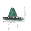 ARTIBETTER Mexican Sombrero Straw Hat with Pom Pom Party Decoration, 40cm Green Fiesta Headwear for Cinco De Mayo and Carnival Celebrations view 2
