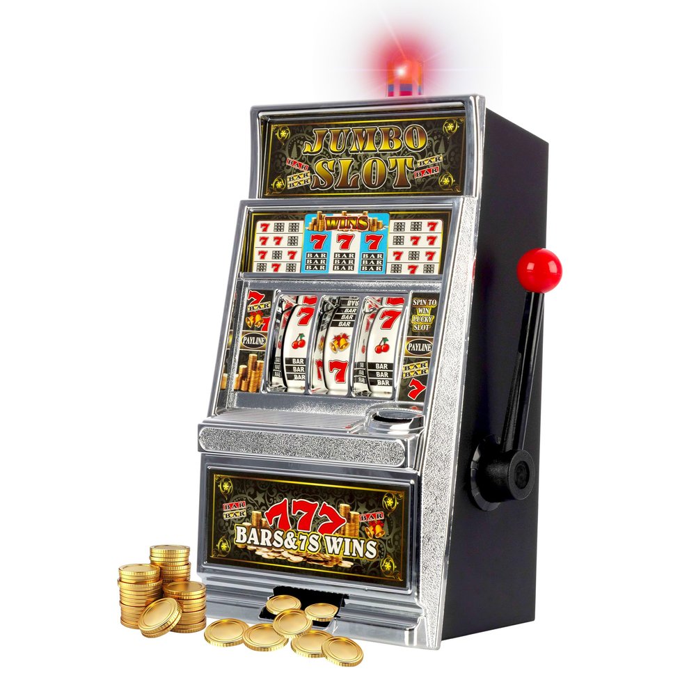 Real Slot Machine - Las Vegas Casino Slots with Flashing Lights and Realistic Jackpot Sounds - Lucky 7s Casino Machine Accepts 98-Percent of World Coins by Trademark Games