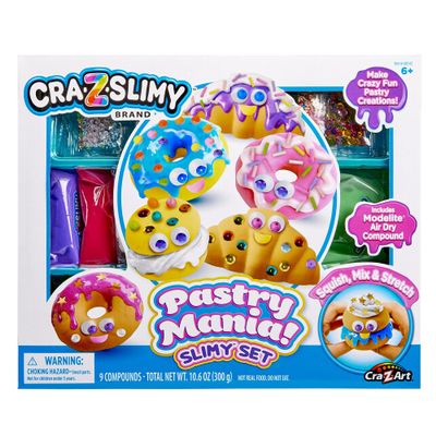 CRA-Z-Slimy Dessert Slime Kit for Girls, DIY Pastry Slime Set with Molds, Confetti, Sprinkles & Air-Dry Compound