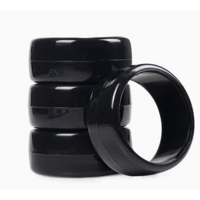 1/10 Scale RC Drift Tires, Hard Compound Slick Tires for HPI and 1/10 Chassis, for Smooth Surface Drifting and DIY Car Setup(Black4pieces(Hard))