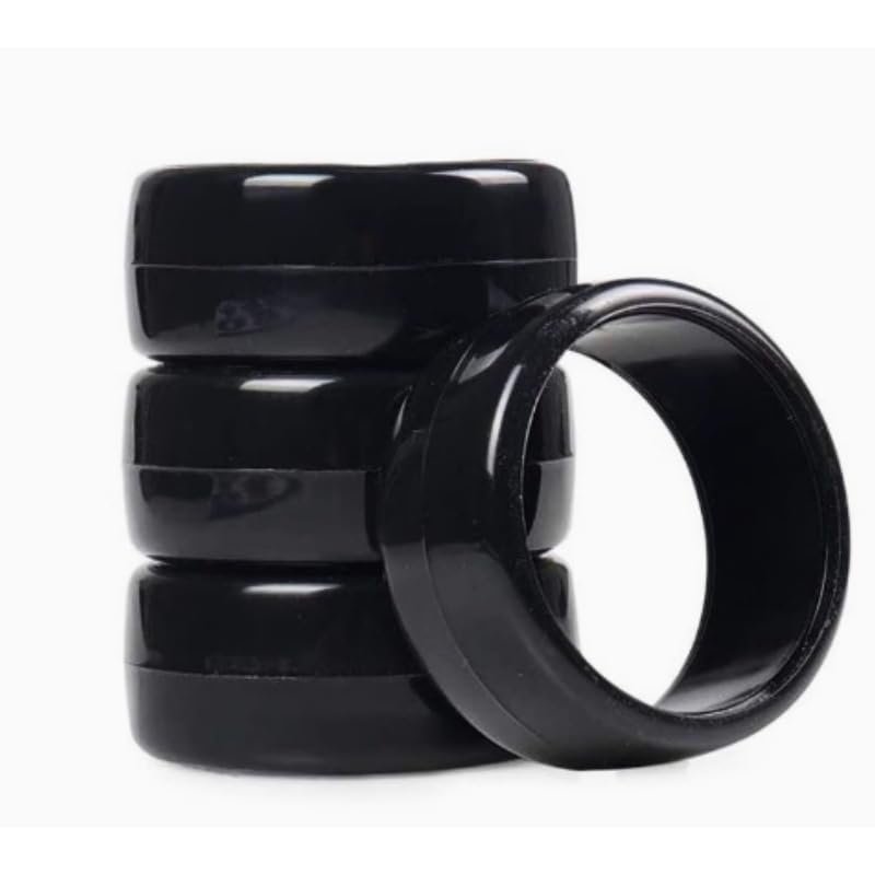 1/10 Scale RC Drift Tires, Hard Compound Slick Tires for HPI and 1/10 Chassis, for Smooth Surface Drifting and DIY Car Setup(Black4pieces(Hard))