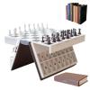 3D Hangman Game Playbook, Magnetic 3D Printed Chess Set, Four in a Row, Sea Battle, Backgammon, Mancala, Portable Book Design Tabletop Game for Adults Family Travel Party (Chess) view 1