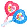 GARVALON 2pcs Pinwheel Bubble Wands Set for Cartoon Heart-Shaped Pink and Blue Bubble Blowers Outdoor Giant Bath Maker for Boys and Playtime view 1