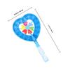 GARVALON 2pcs Pinwheel Bubble Wands Set for Cartoon Heart-Shaped Pink and Blue Bubble Blowers Outdoor Giant Bath Maker for Boys and Playtime view 2