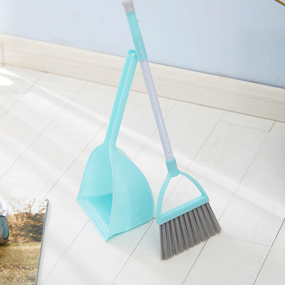RASTKY Kids Dustpan Set Attractive Lightweight Small Broom Dustpan for Kindergarten Toy Plastic Children (Green)