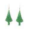 6.8 * 2.2cm Vintage Halloween Green Handmade Christmas Tree Earrings,green,6.8 * 2.2cm view 1