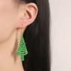 6.8 * 2.2cm Vintage Halloween Green Handmade Christmas Tree Earrings,green,6.8 * 2.2cm view 2