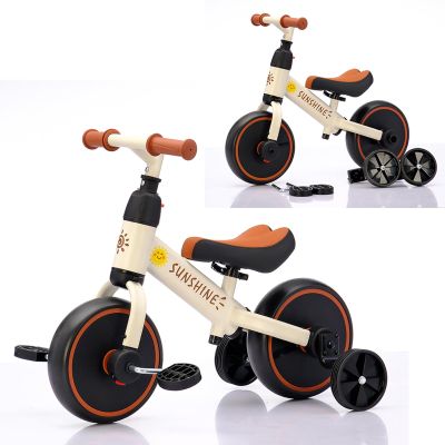 FVOJZQGD 3 in 1 Balance Bike and Bicycle with Training Wheels, Adjustable Seat, Convertible Tricycle for Toddlers and Kids 1-3 Years, Boys Girls
