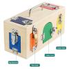 HLS maoyi Montessori Lock and Key Toy, Wooden Activity Cube Busy Lock Box Educational Toy for Fine Motor Skills,Copper Plated Model view 2