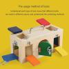 HLS maoyi Montessori Lock and Key Toy, Wooden Activity Cube Busy Lock Box Educational Toy for Fine Motor Skills,Copper Plated Model view 4