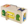 HLS maoyi Montessori Wooden Locking Box Teaching Aids Children's Early Education Intelligence Training Daily Life Unlocking Game,Stainless Steel Model view 1