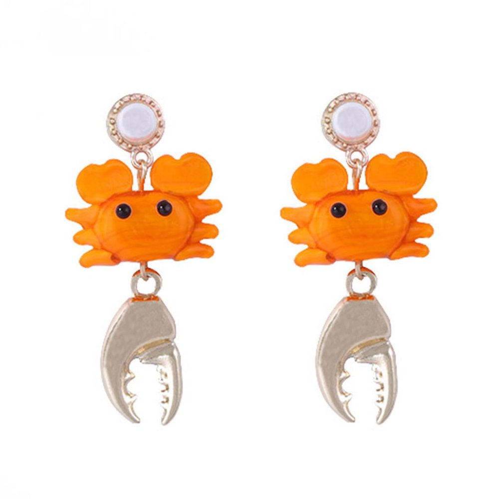 4.7 * 2.2cm Retro Orange Animal Glass Pendant Ocean Earrings,orange,4.7 * 2.2cm
