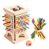 LLTCMAOYI Toddler Wooden Stick Pulling Tower, Interactive Game for Family Game Night & Preschool Learning view 1