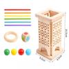 LLTCMAOYI Toddler Wooden Stick Pulling Tower, Interactive Game for Family Game Night & Preschool Learning view 2