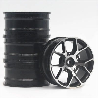 RC Toys Spare For HPI For HSP 94123 94122 94103 For D4 D3 CS RC Model 1:10 On-Road Racing Car Accessories Aluminum Alloy Metal Whee Rim RC Parts(Black,Size 1)