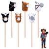 SZBAOLYZ 6-Piece Detachable Stick Horse, Hobby Horse Plush Toy, Kid-Safe Horse on a Stick for Party/Home/Store Decor & Play, Easy Assembly view 1