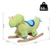 Classic Wooden Rocking Horse Toy with Smooth Curved Rails and Soft Plush Body for Gentle Back-and-Forth Motion view 2
