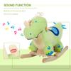 Classic Wooden Rocking Horse Toy with Smooth Curved Rails and Soft Plush Body for Gentle Back-and-Forth Motion view 4
