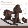 Soft Plush Rocking Horse with Wooden Rocker Base for Gentle Motion Play and Comfortable Seated Experience view 3
