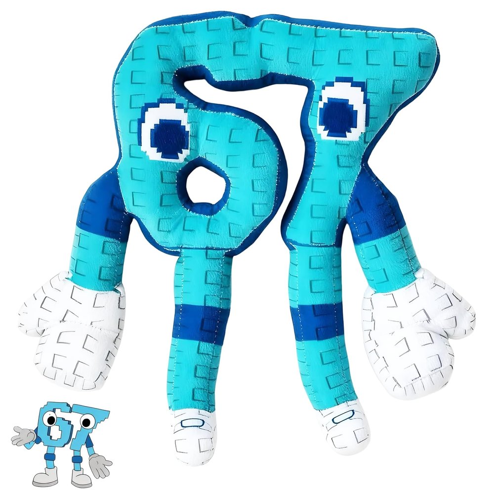 67 Plush Toy,11" Soft Stuffed Number Character,Ugly Cute 67 Stuffed Animal Plush,Soft Collectible Gift for Fans,Room Decor(Blue)