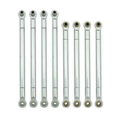 Models Upgrades Parts For MN128 MN86 MN86S MN86K MN86KS For MN G500 1/12 Metal Chassis Link Rod Tie Linkage Suspension RC Crawler Car Upgrade Parts(Silver)