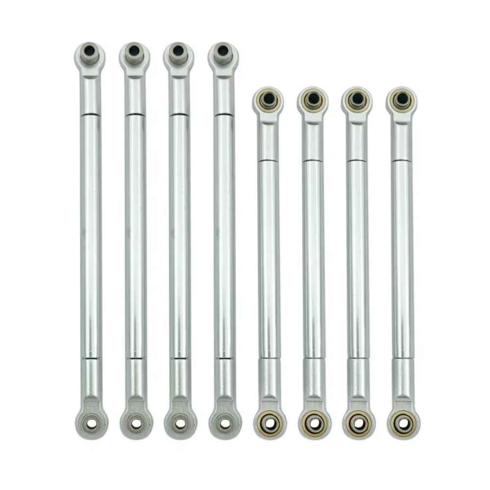 Models Upgrades Parts For MN128 MN86 MN86S MN86K MN86KS For MN G500 1/12 Metal Chassis Link Rod Tie Linkage Suspension RC Crawler Car Upgrade Parts(Silver)