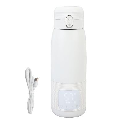 Nurnesy Baby Bottle Warmer Portable Travel Bottle Warmer for Baby Milk Constant Temperature USB Rechargeable Travel Water for Milk Breast Formula (500mL)