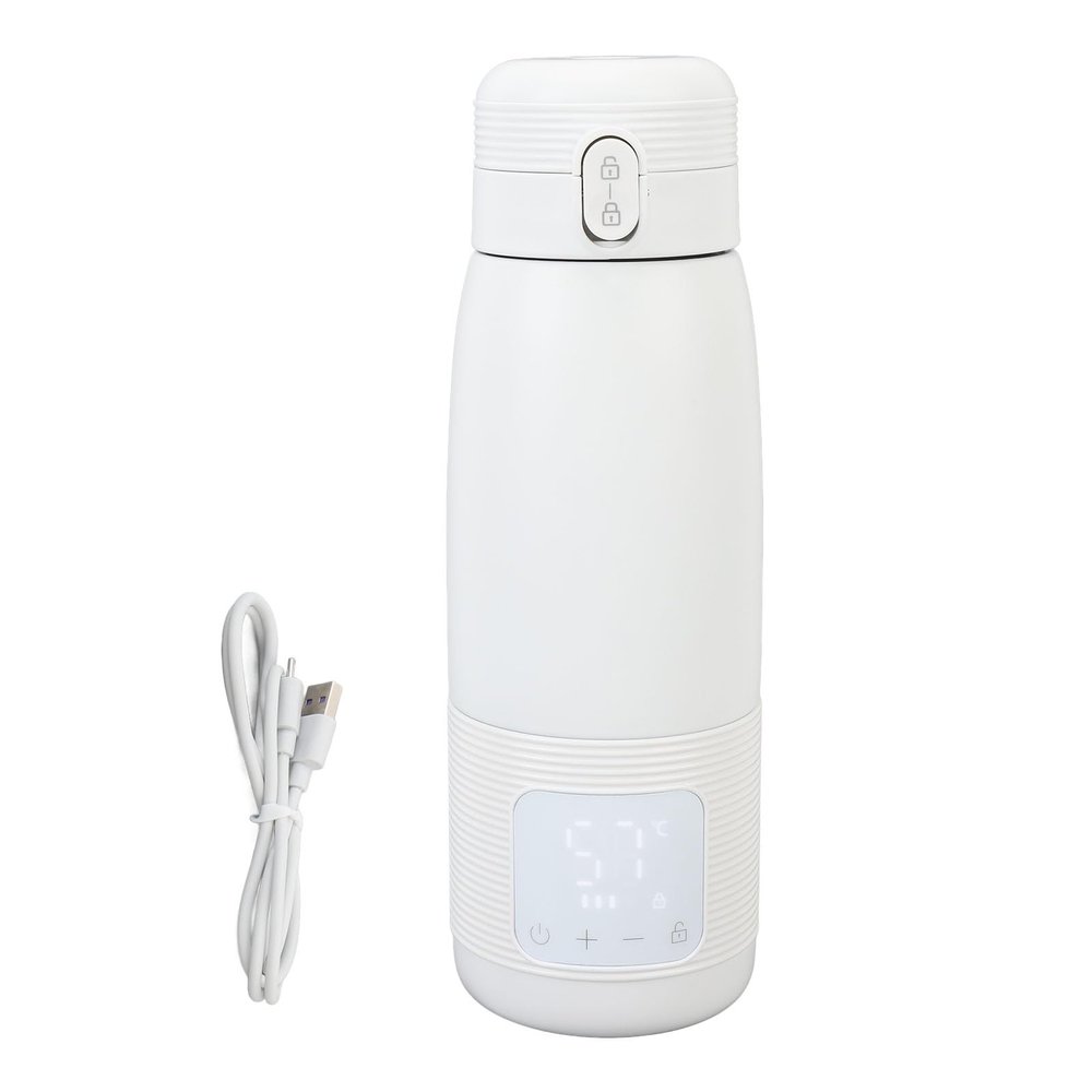Nurnesy Baby Bottle Warmer Portable Travel Bottle Warmer for Baby Milk Constant Temperature USB Rechargeable Travel Water for Milk Breast Formula (500mL)