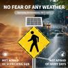 BeoyNot 24"/30" Solar Pedestrian Crossing Sign Flashing,Street Traffic Warning Sign with Solar Powered, Aluminum Ip65 Weatherproof Crosswalk Signs for Urban Road, School 30in(76cm) view 3