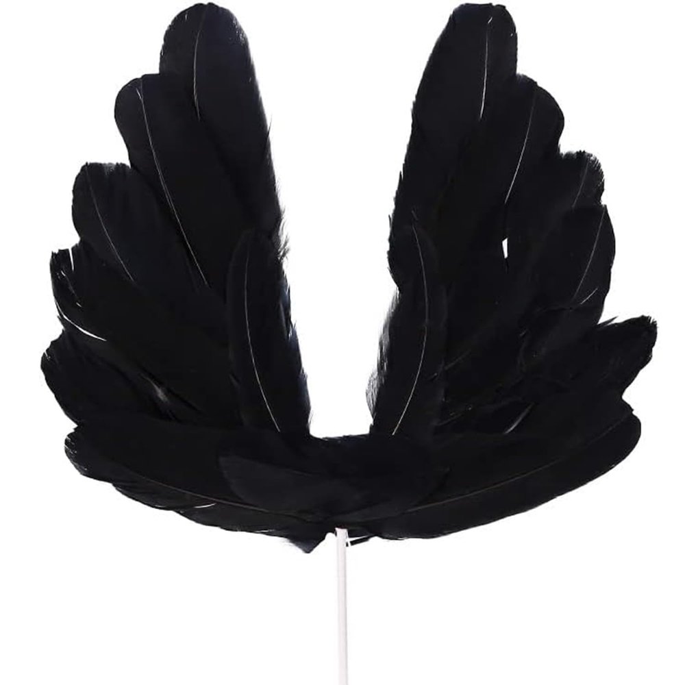 White Angel Cupcake Toppers Cake Topper Toppers Cake Decoration for Anniversary Birthday Party Wedding(Black)